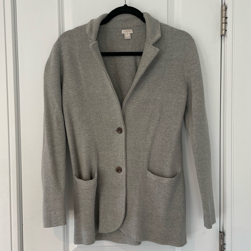 JCrew Factory Grey Sweater Blazer Size 2